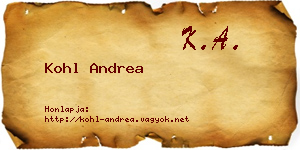 Kohl Andrea névjegykártya