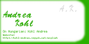 andrea kohl business card